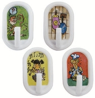 PERCHA OVAL DECORADA - BLISTER X 16