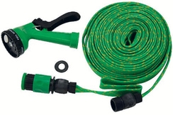 SET MANGUERA PLANA 1/2` X 20 MTS. C/ PISTOLA Y ACOPLES